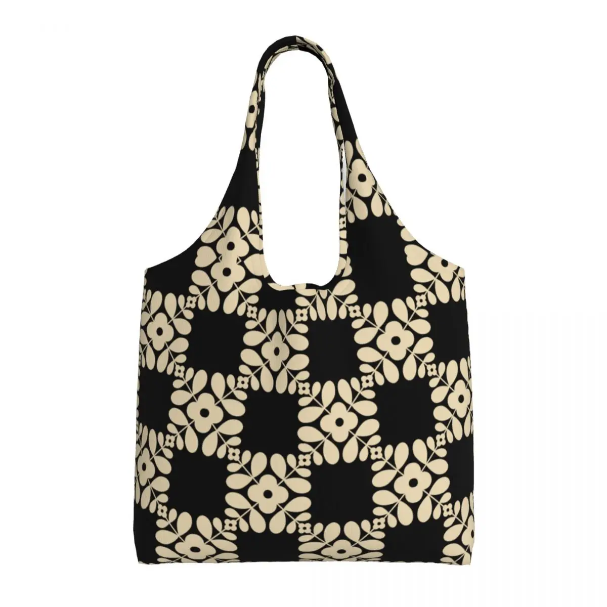 Custom Orla Kiely Prints Lattice Tile Onyx Flower Shopping Tote Bags Reusable Canvas Grocery Shopper Shoulder Bag Handbags