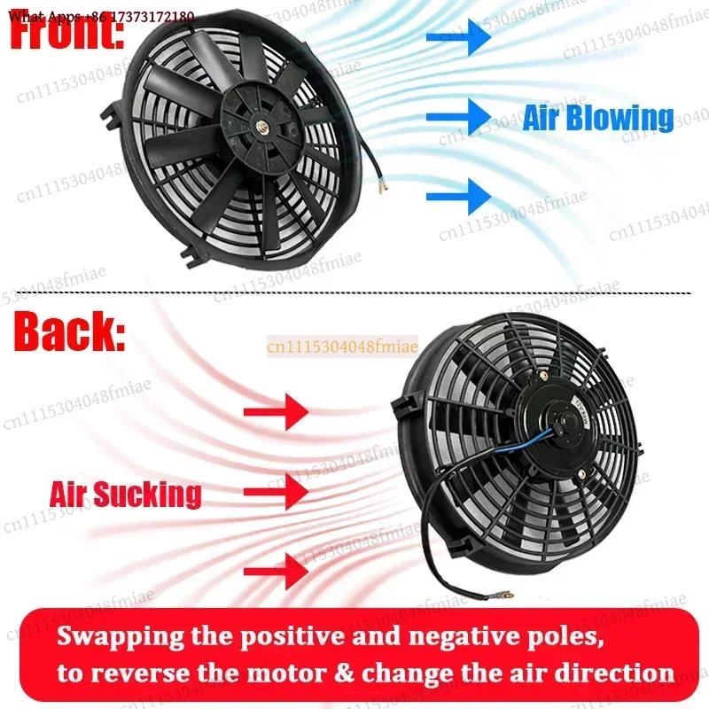 k05 8 9 10 12 14 Inch Universal Slim Fan Push Pull Electric Radiator Fan Air-Sucking Type Cooling & Mounting Kit 12V 80W 2100RPM