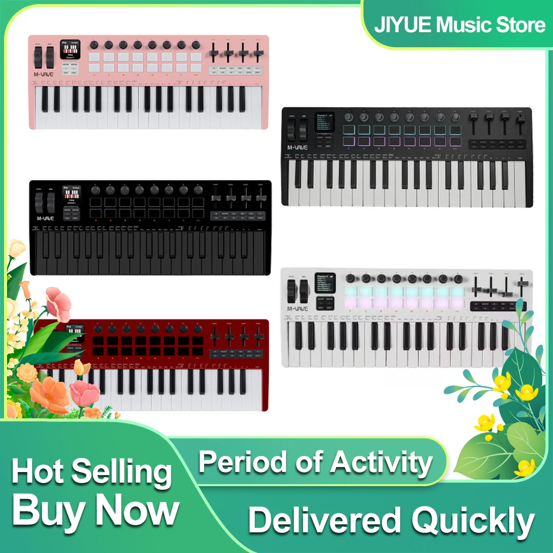 

M-VAVE SMK-37 PRO 37-клавишный MIDI-контроллер, новые 16 RGB-подкладок, 8 ручек, встроенный синтезатор, портативная клавиатура, цифровые музыкальные детали