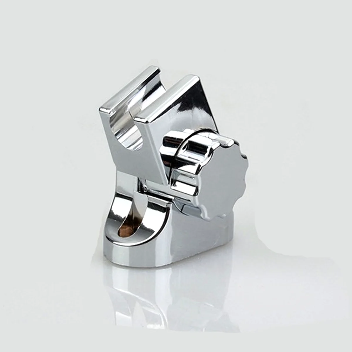 Silver Electroplated Stainless Steel Showerhead Bracket, No-Punch Adjustable Bathroom Showerhead Universal Holder