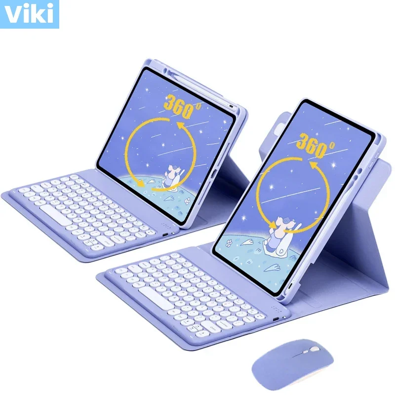 

360 ° Чехол с вращающейся клавиатурой для iPad Pro 11 2022-2018 Air 11 Air 5 4 3, чехол для планшета iPad 10, 9, 8, 7-го поколения