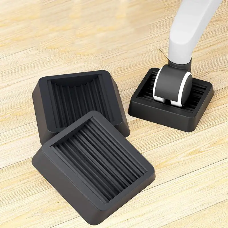 4PCS Non Slip Furniture Caster Cup Silicone Office Chair Pad Bed Couch Wheel Stopper to Prevent Scratches for Hardwoods Floor