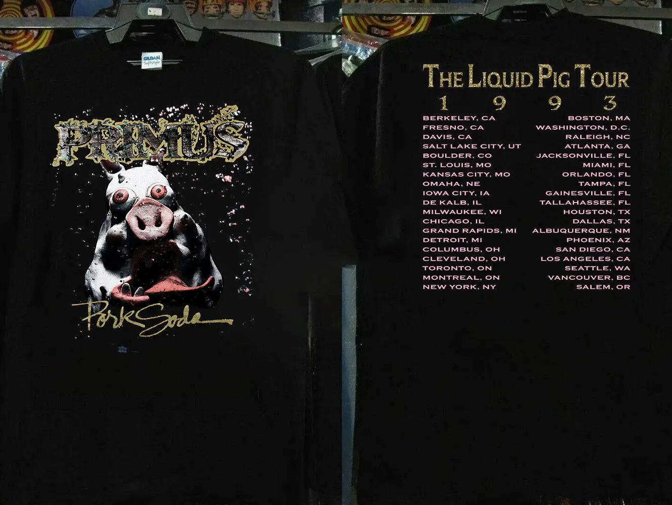 

PRIMUS Pork Soda Liquid Pig Tour 1993 T-shirt Primus Pork