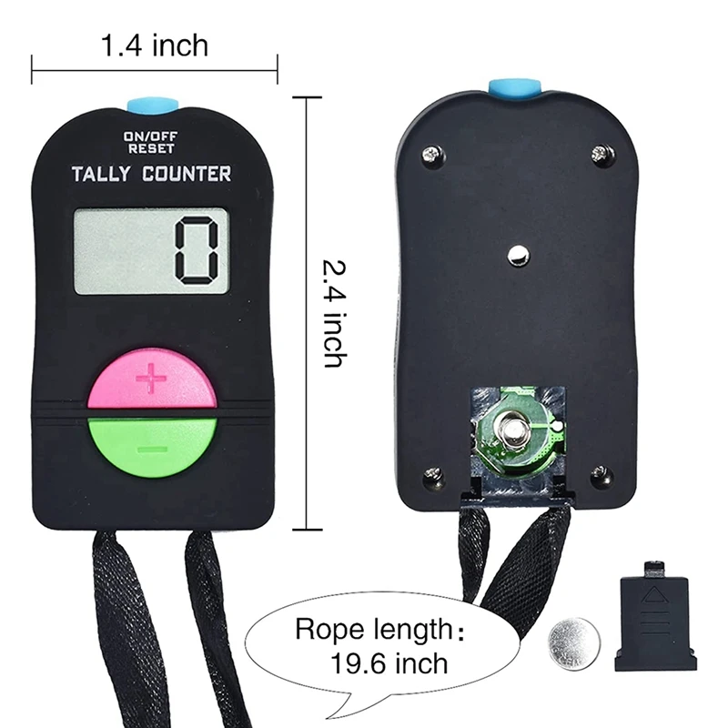 2 Pcs Digital Hand Tally Counter Electronic Add Subtract Manual Clicker Handheld Mechanical Number Click Counter-ABHG