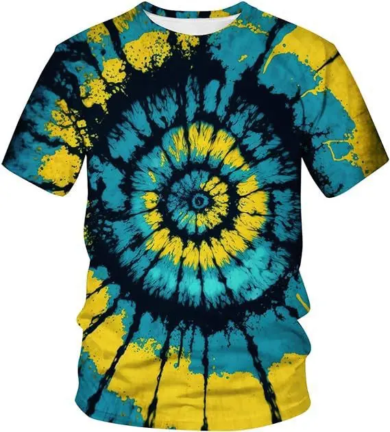 Hip hop Men's vortex Short Sleeve Crew Neck T-shirt Summer Outdoor Special Casual Comfort Tops Harajuku Oversized Woman S-7XL