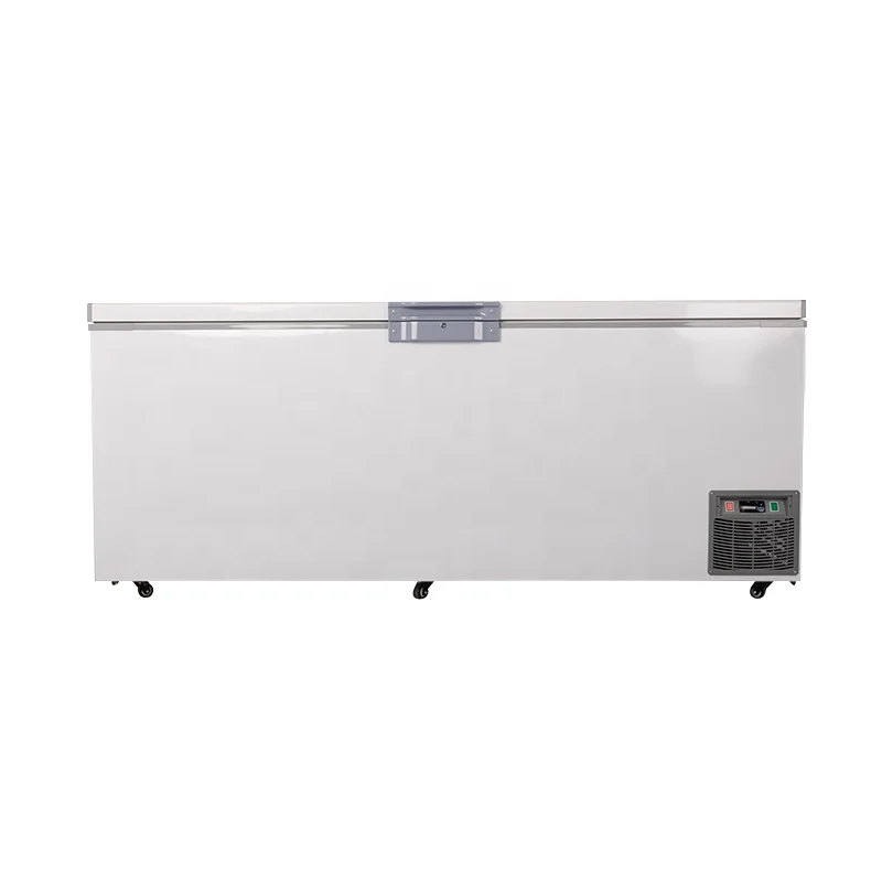 Freezer Horizontal de Grande Capacidade 695L com Refrigeração a Ar e Degelo Automático para Armazenamento de Atum Congelado e Frutos do Mar em Temperatura Ultrabaixa