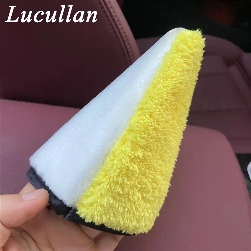 Lucullan 4th Interior Scrubbing Mitt One Side Brush-like Bristle,The Other Yellow Terry Clothes