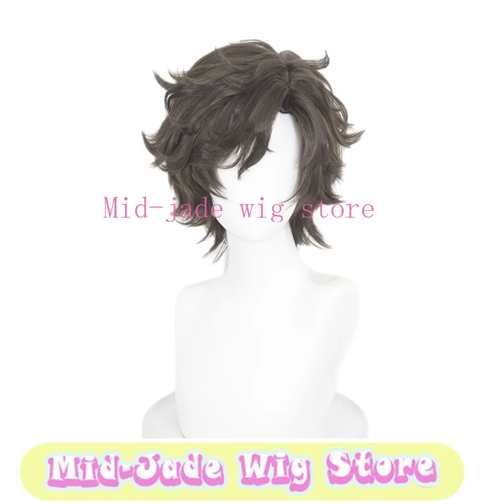 Identity V Dentist Cosplay Wig Realistic Scalp Brown Short Hair for Halloween Theme Party and Studio Photo Shoot