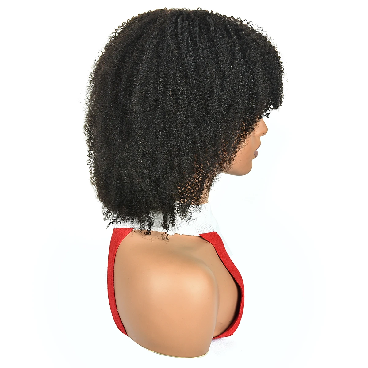 Sophies 12 Inch Afro Kinky Curly Human Hair Wig 250% Density Full Machine Made Wigs Natural Looking Non Lace Wigs Quick Change