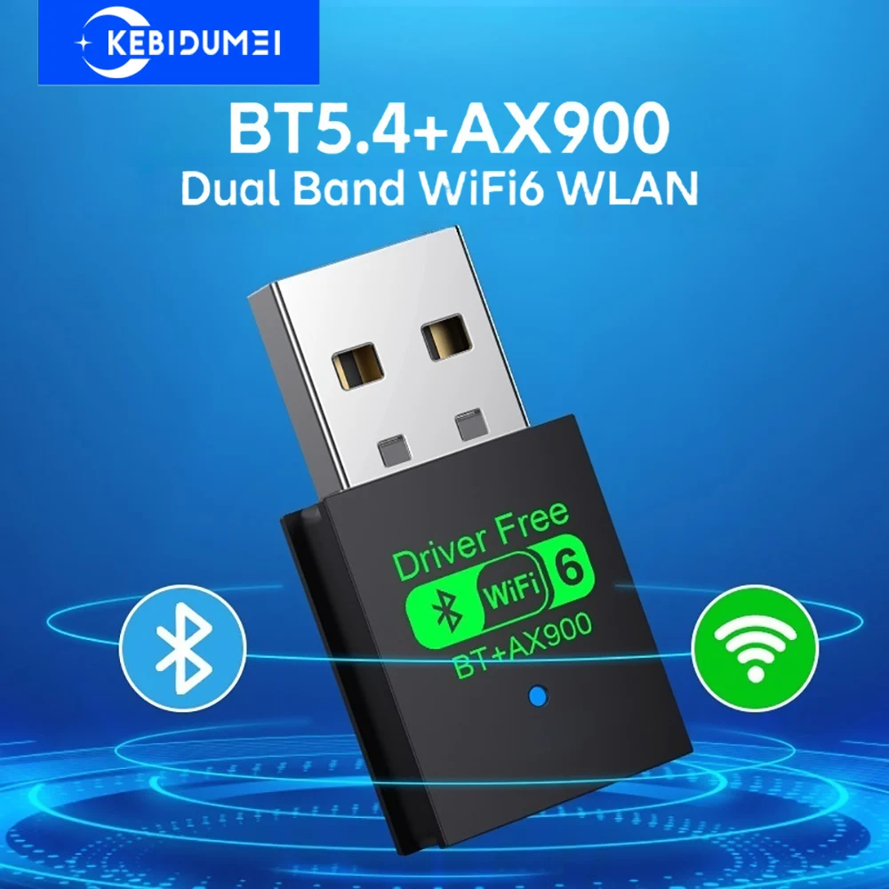 

AX900 WiFi 6 Bluetooth 5.4 WiFi USB Adapter Wireless Network Card 2.4G&5GHz Wi-Fi Antenna USB For PC/Laptop Win10/11 Driver Free