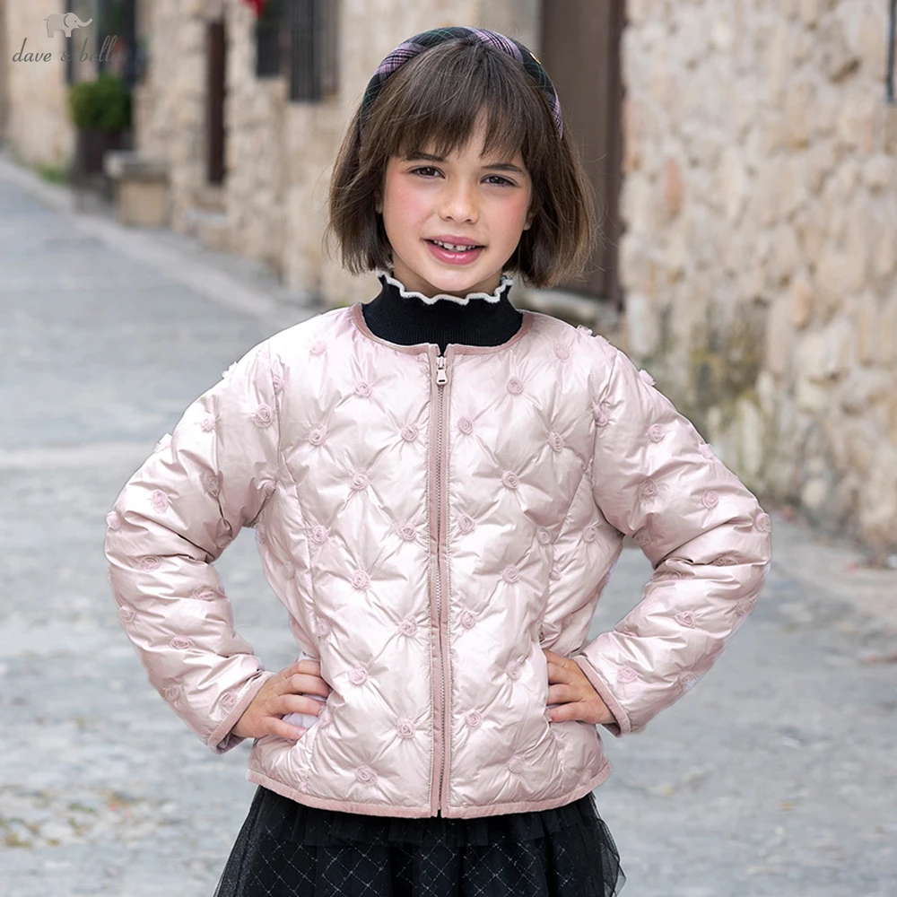 

Dave Bella Girls White Down Parka Jacket Children Winter Warm Down Coats Zipper Outwear Outdoor Clothes DK4242472
