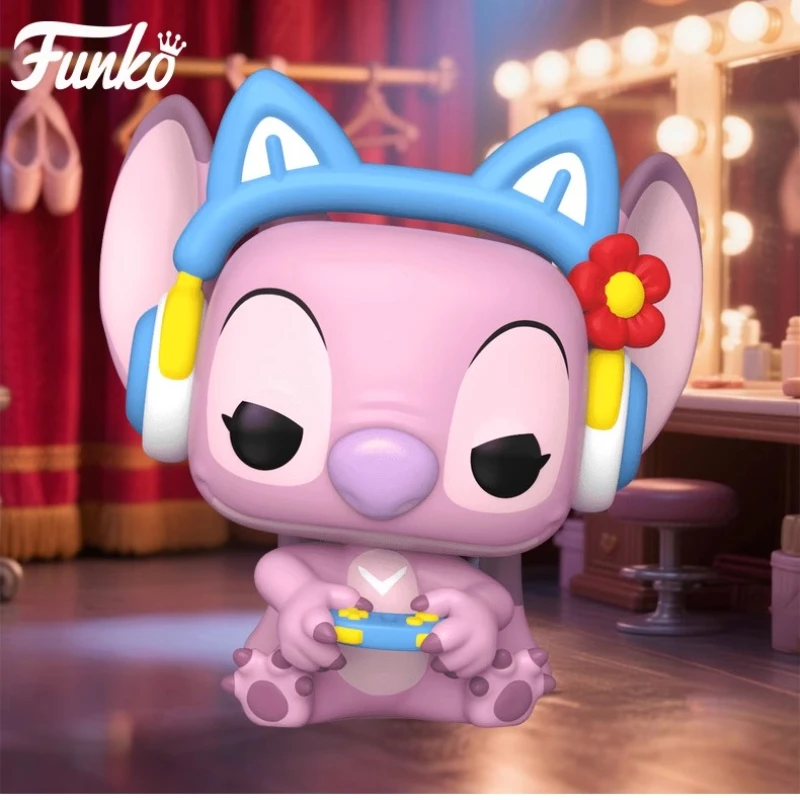 Edición genuina FUNKO POP Disney Lilo & Stitch: Angel – Game Angel Anime Decoración de acción Modelo de adorno Juguetes Modelo coleccionable
