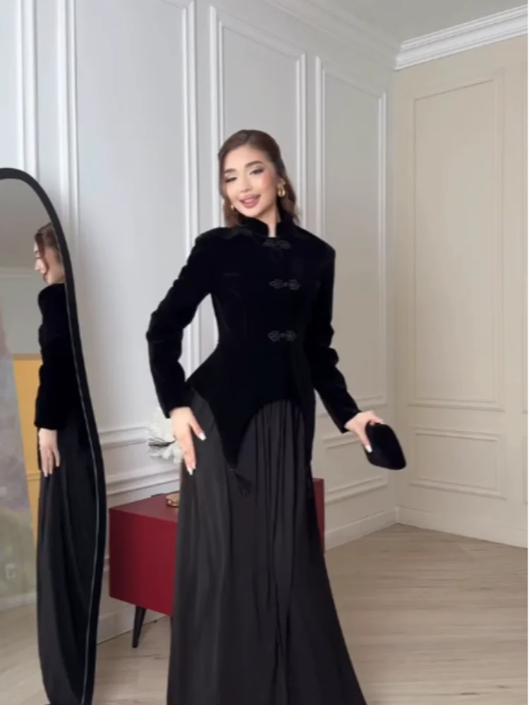 Frühlings-Damenjacke Einreihig Stehkragen Langarm Unregelmäßiger Saum Damenmantel Elegante Party-Loose-Fit-Kleidung 2026 Neu