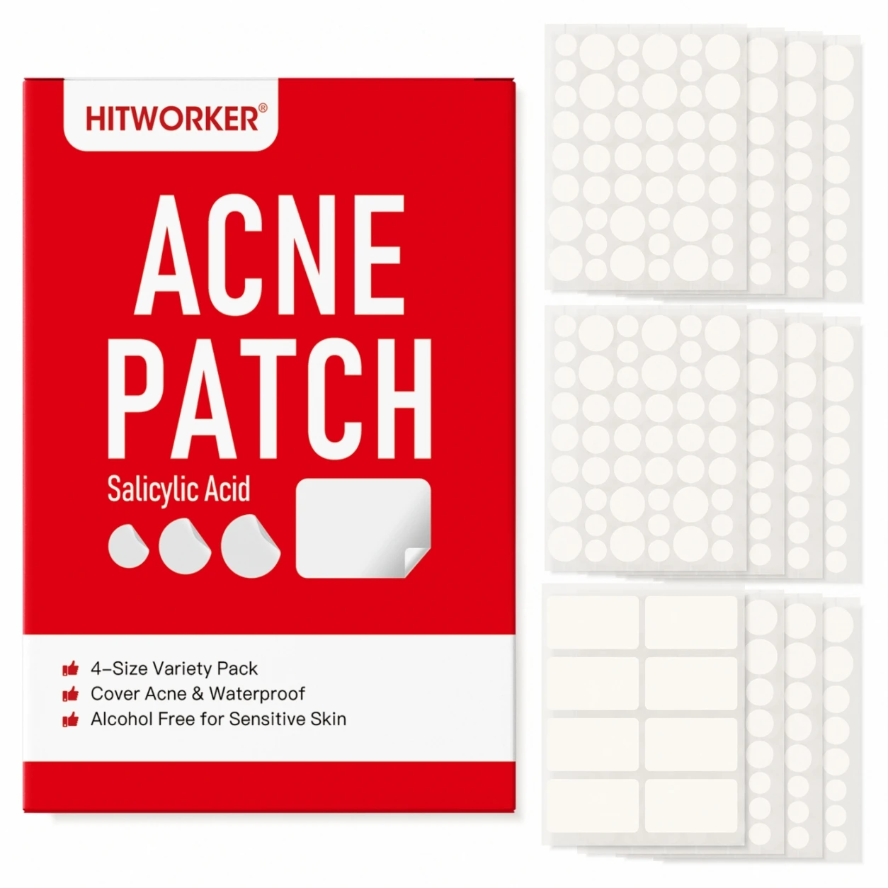 536PCS Pimple Cover Patches, Clear-Look Hydrocolloid Beauty Patches For Day And Night Use, Easy Peel Spot Cover