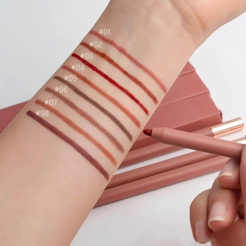 크리미 립 라이너 펜슬 프라이빗 라벨 번짐 방지 롱래스팅 립 라이너 누드 OEM ODM 비건 20개