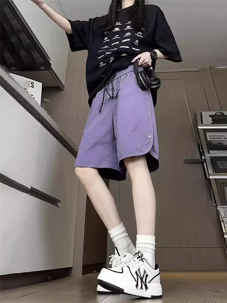 

Qui Dry Straight Leg Casual orts ex Летняя уличная спецодежда с пятью пуговицами American Sle Свободный крой Spor средней длины