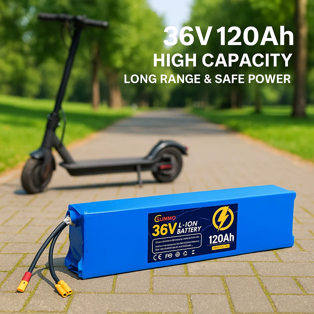 

36V 120Ah High Capacity Li-ion Battery 10S3P for Electric Scooter M365, 18650 Rechargeable Pack with Charger, Long Ride Power
