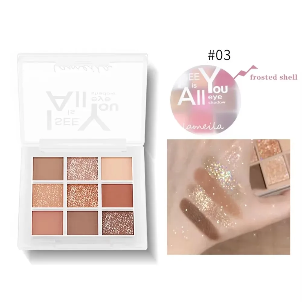 Paleta Cieni do Powiek 9 Kolorów Błyszczące Wodoodporne Cienie do Makijażu Długotrwałe Kosmetyki Paleta Cieni do Powiek