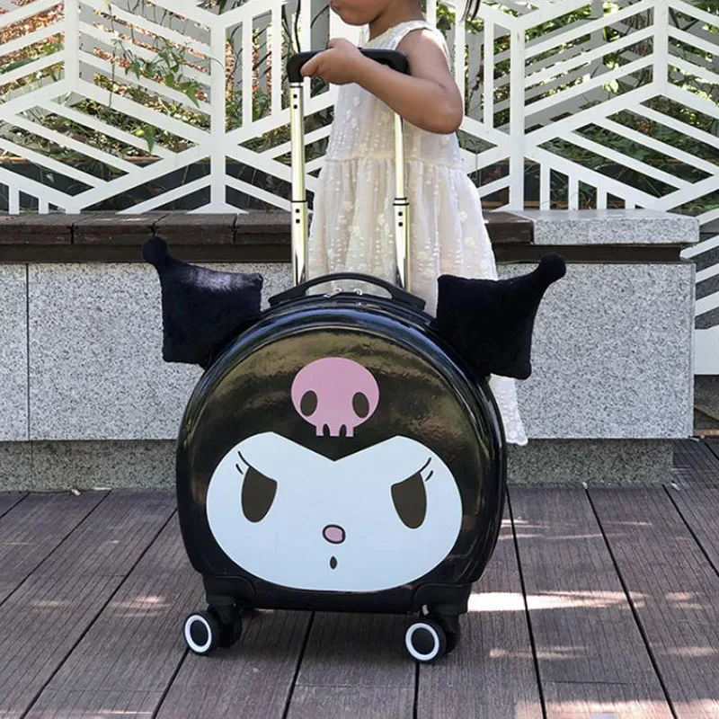 

Sanrio Cinnamoroll Kuromi Internet Celebrity New Children's Boarding Case Cartoon Kawaii Universal Wheel Trolley Makeup Case