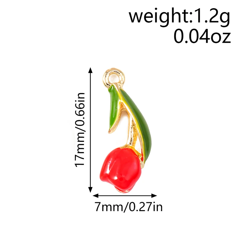 5 Stück 7x17mm Niedliche Bunte Emaille-Tulpenblumen-Anhänger für Schmuckherstellung, Ohrhänger, Halsketten, DIY-Bastelzubehör – Detail 1