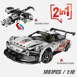 Technical Block Transformations Racing Sport Car 2in1 Helicopter fighter jet RDA-GUNSHIP Building Block Brick Diy Toy Gift Kid