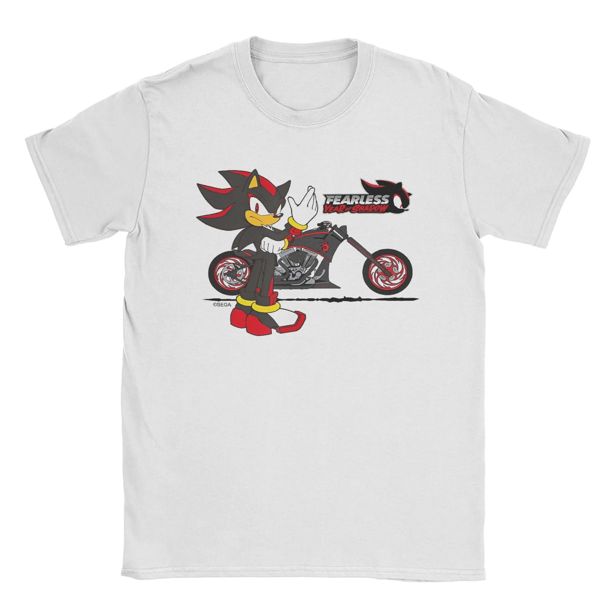 Men's S-Sonic Fearless Year of Shadow T Shirts Motorcycle Game Clothes Unique Short Sleeve Crew Neck Tees Plus Size T-Shirts