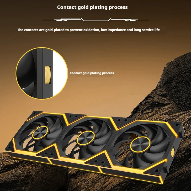 GPARTNERS P1 3PCS ARGB PC fan 120mm Jungle Leopard Interstellar 12V PWM Computer Wireless splicing fan Anode aluminum sheet - view 5