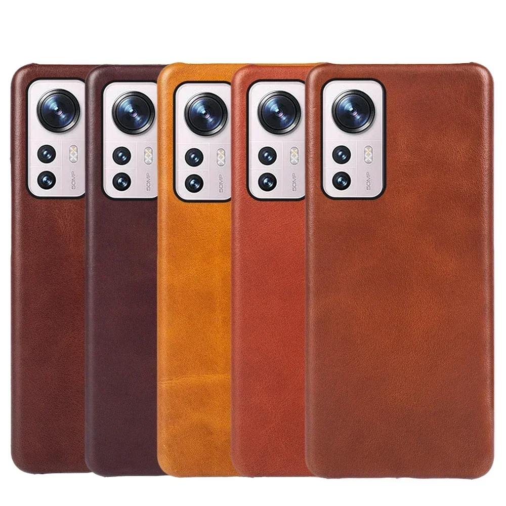 Hand Made Oil Wax Leather Phone Case For Xiaomi Redmi Note 12 11 10 Series Cover Pattern Genuine Mi  12Pro Plus 11Pro 10Pro 10