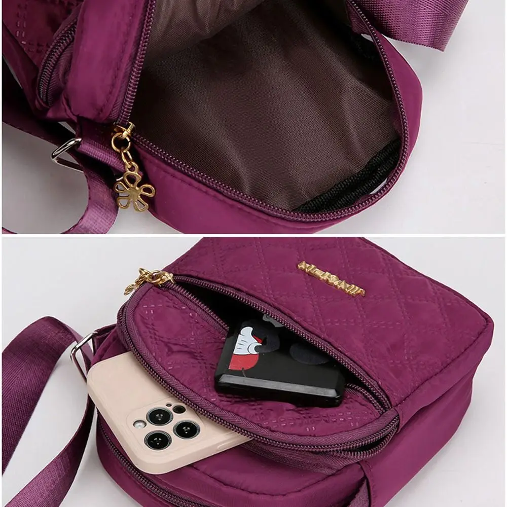 Tote Nylon Small Square Bags Multifunctional Crossbody Messengers Bag Multi-compartment Shoulder Bag