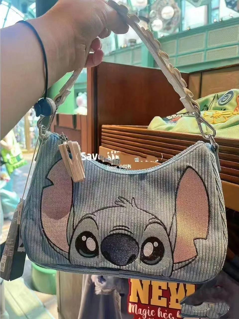 Kawaii Stitch Umhängetasche Handtasche Lilo & Stitch Canvas Tasche Niedlich Reisen im Freien für Frauen Make-up Taschen Messenger Bag Geschenke