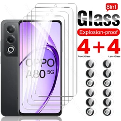 OppoA80 5G Case 8 In 1 9H Tempered Glass for Oppo A80 5G Camera Lens Screen Protector Cover on Orro Appo Opo A80 A 80 80A 2024