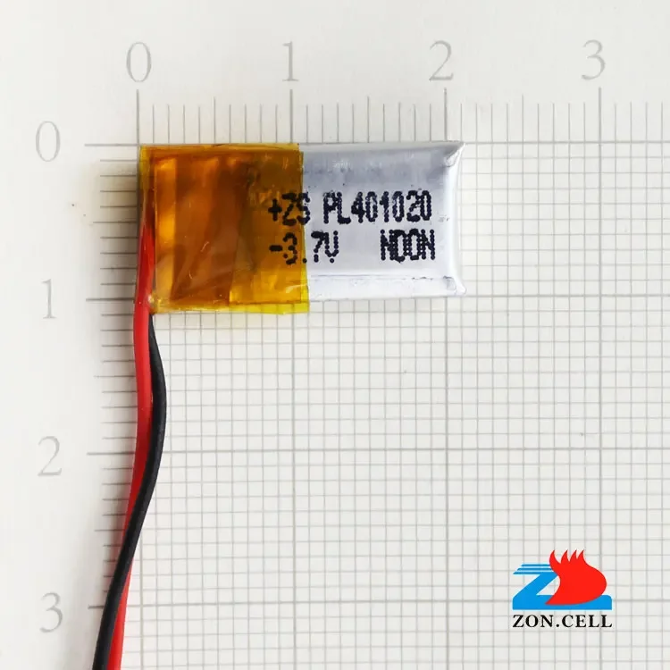 In de polymeer-lithiumbatterij van het hoge temperatuur van 3,7 V 401020   De injectie van 80 mAh is bestand tegen de 80 graden warmtebatterij. Oplaadbaar
