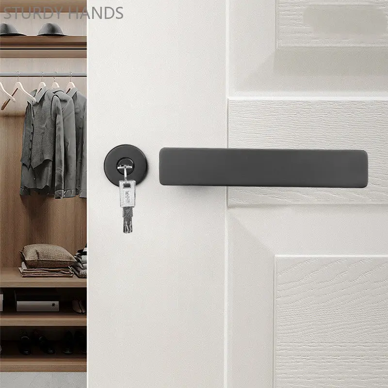 

Modern Silent Magnetic Suction Door Lock Household Zinc Alloy Security Door Locks Bedroom Bathroom Wooden Door Handle Lockset