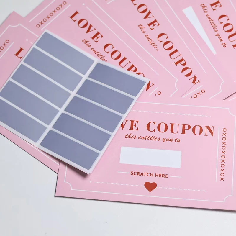 

20pcs Scratch-off Cards Love Voucher Valentine’ day Birthday Surprise Gift Coupons Anniversary DIY Tickets Love Note Game Cards