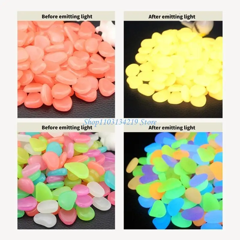 N5KC Color Solar Charged Pebbles Resin Craft for Creative Garden Substrates Vase Fill