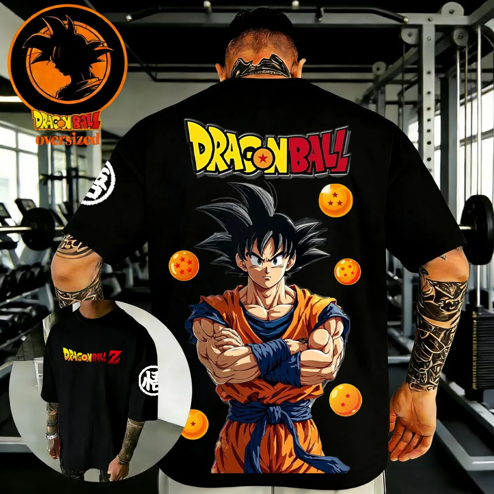 

Летняя футболка унисекс 2026 года в стиле ретро Dragon Ball, высококачественная хлопковая мужская оверсайз футболка для фитнеса, детская повседневная футболка с коротким рукавом