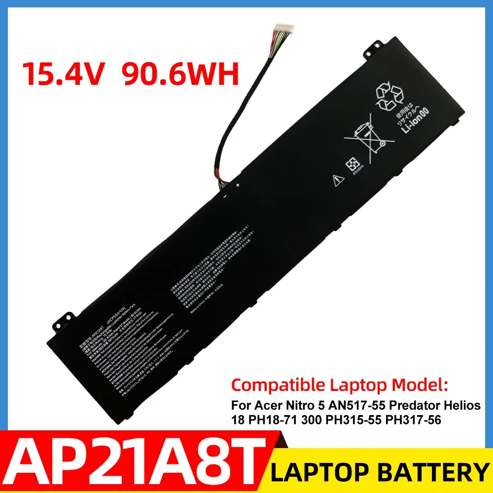 

AP21A7T AP21A8T KT0040G014 Laptop Battery For Acer Nitro 5 AN517 50P0 76WG Predator Helios 300 PH315 54 55 PH317 56 51BA 79FW