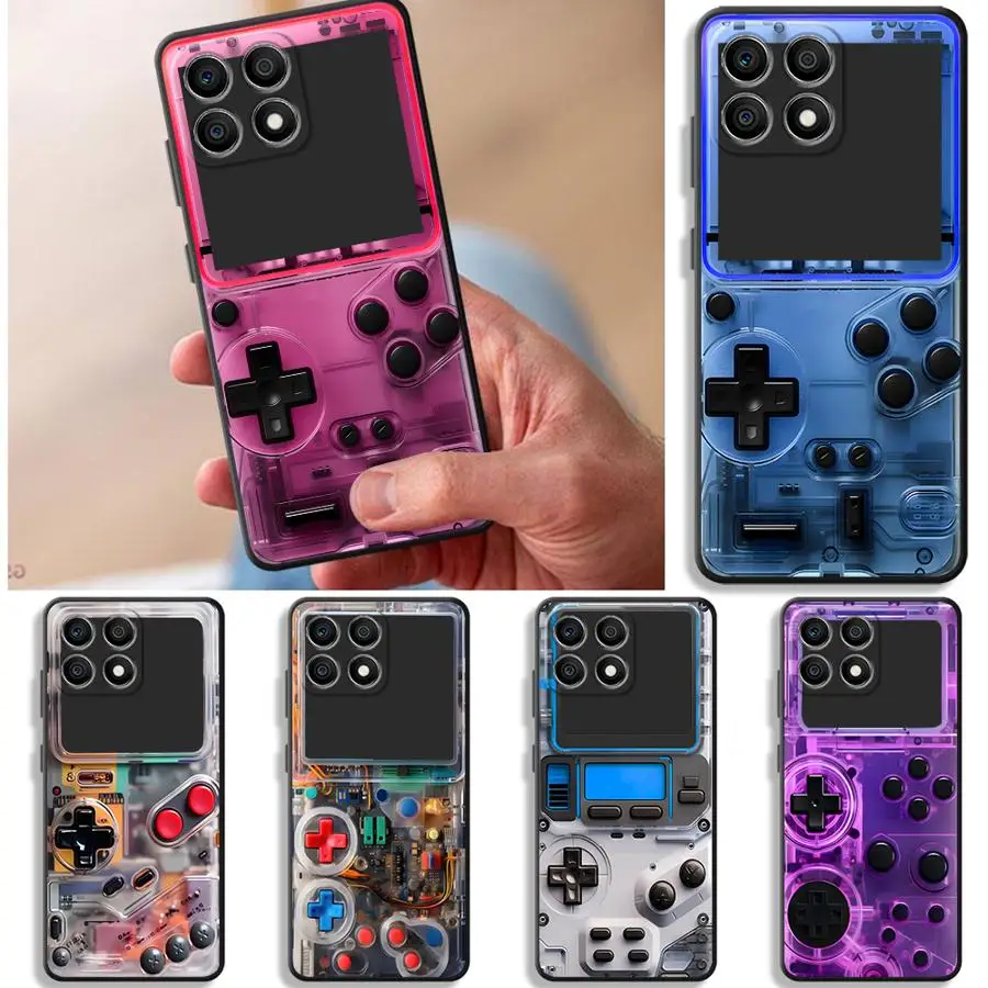 حافظة صور لوحدة التحكم في الألعاب لهاتف Honor X5b Magic5Lite X6 X7 X9a 200 400 Lite X8 8X 70 90 غطاء هاتف ناعم أسود #4