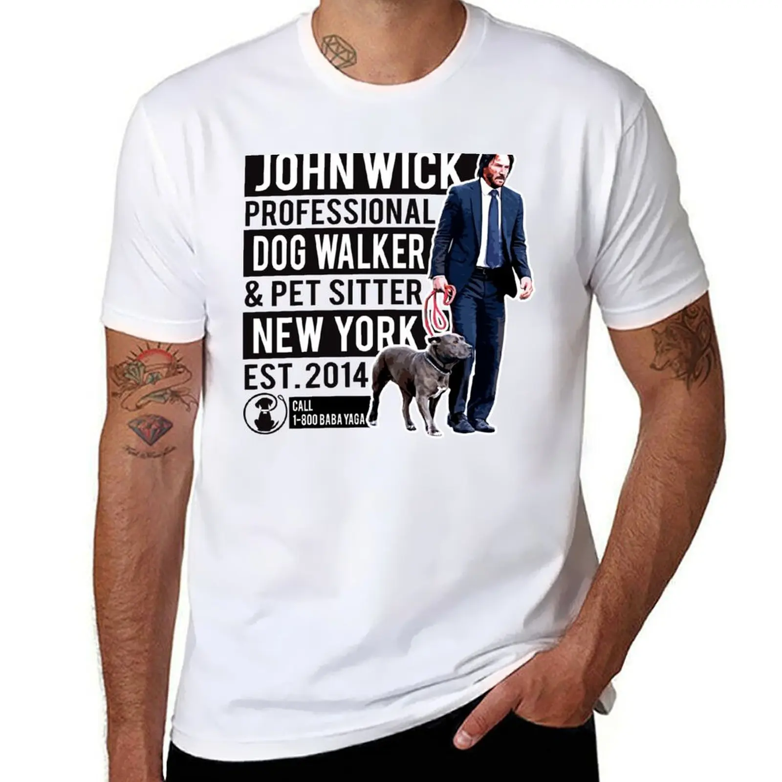 

John Wick Professional Dog Walker T-Shirt man t shirt cotton anime tshirt T-Shirt