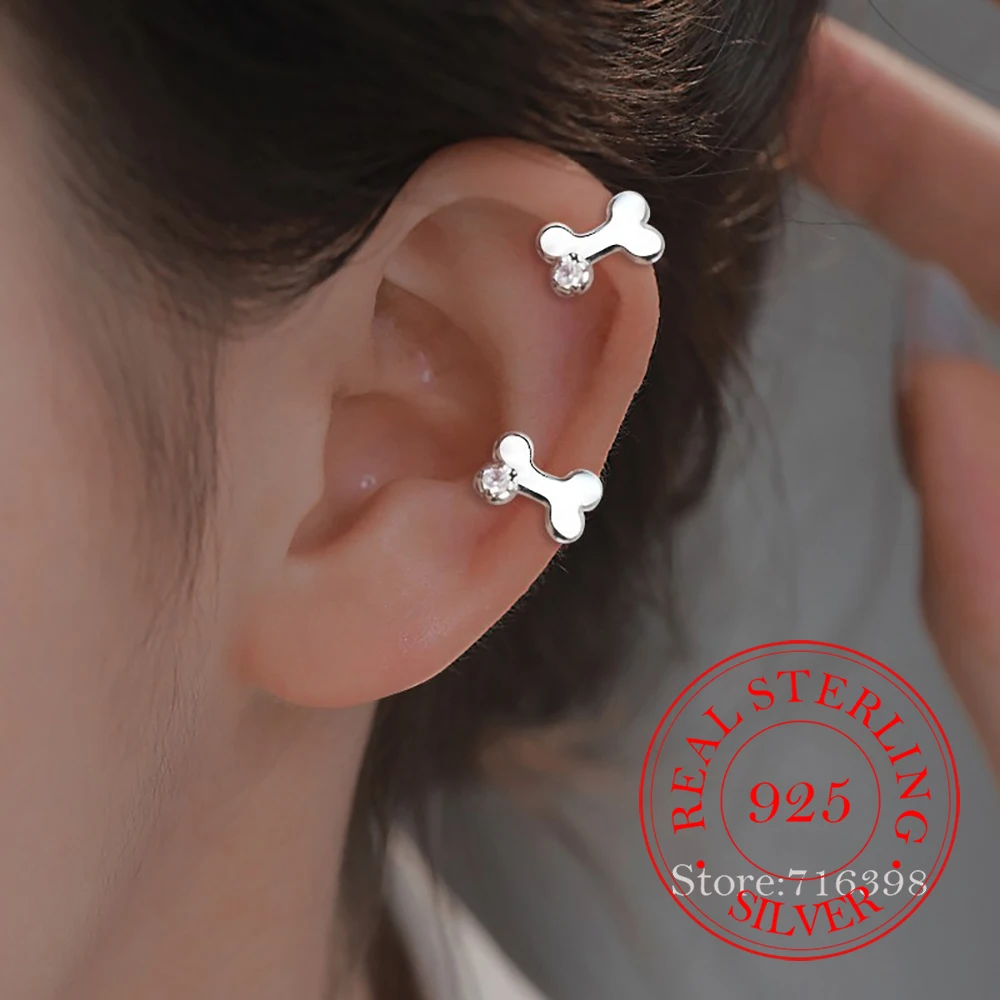 

Ювелирные изделия из стерлингового серебра 925 пробы с настоящими деньгами, мини-клипсы из собачьей кости для женщин, ювелирные изделия для свадебной вечеринки для девочек, подарок другу