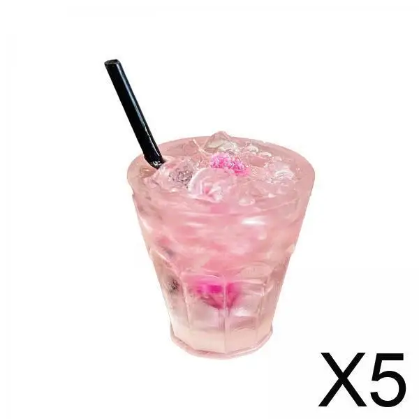 Casa de bonecas em miniatura, garrafa de bebida de resina, copo de coquetel, brinquedo para decoração de cozinha, chá, festa e sala de jantar