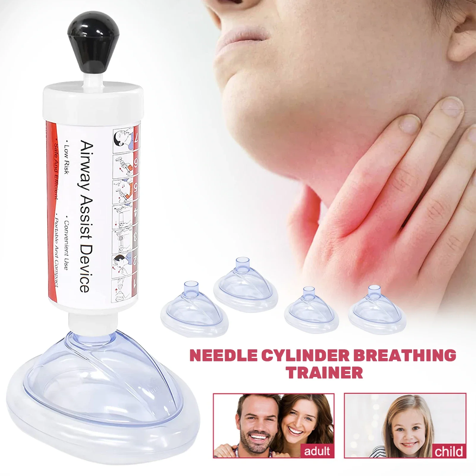 

Portable Choking Rescue Device Emergency Life Saving Airway Assist Suction Vac Anti Choke Device First Aid Kit for Kids&Adults