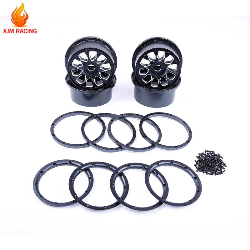 Metal Wheel Hub with Ring Set for 1/5 HPI KM Rofun Rovan Mcd Gtb Racing Baja 5B Ss 5T Truck Rc Car Toys Parts