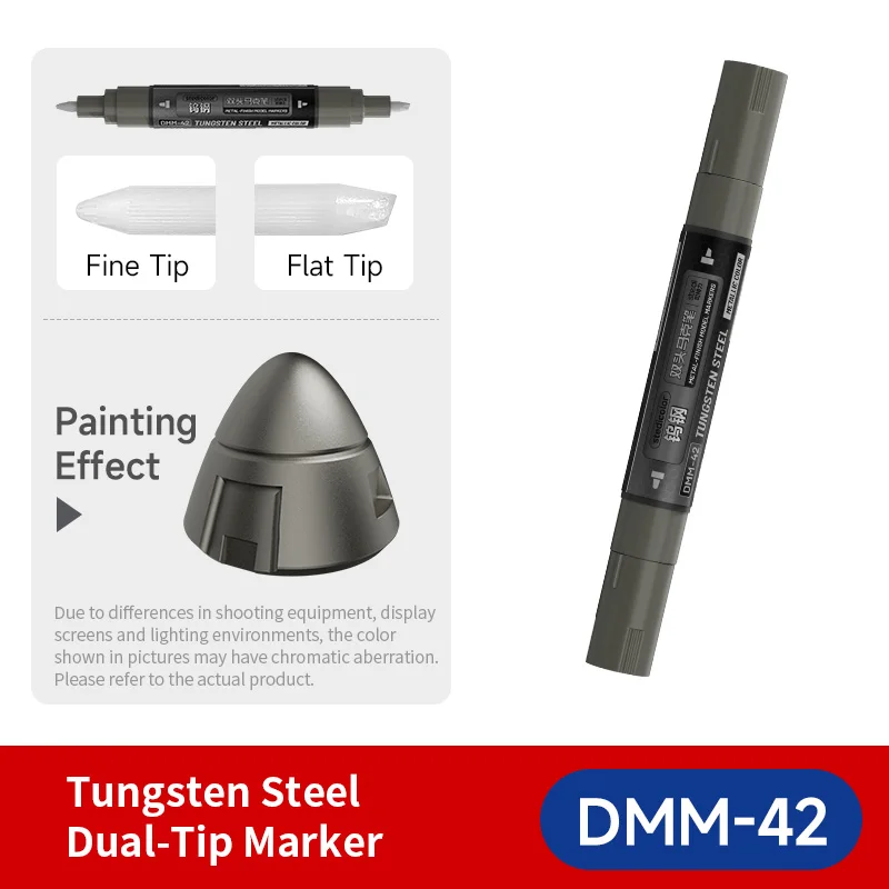 STEDI Watergebaseerde Metallic Finish Dubbelpuntige Marker Pen Harde Punt Fijne & Platte Punt voor Gundam Gunpla Mecha Model Schilderijgereedschap