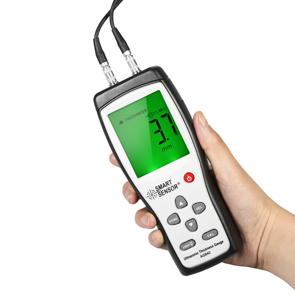 

Digital Ultrasonic Thickness Gauge Sound Velocity Meter Metal Depth tester 1.2-225mm Smart Sensor AS840 with LCD display