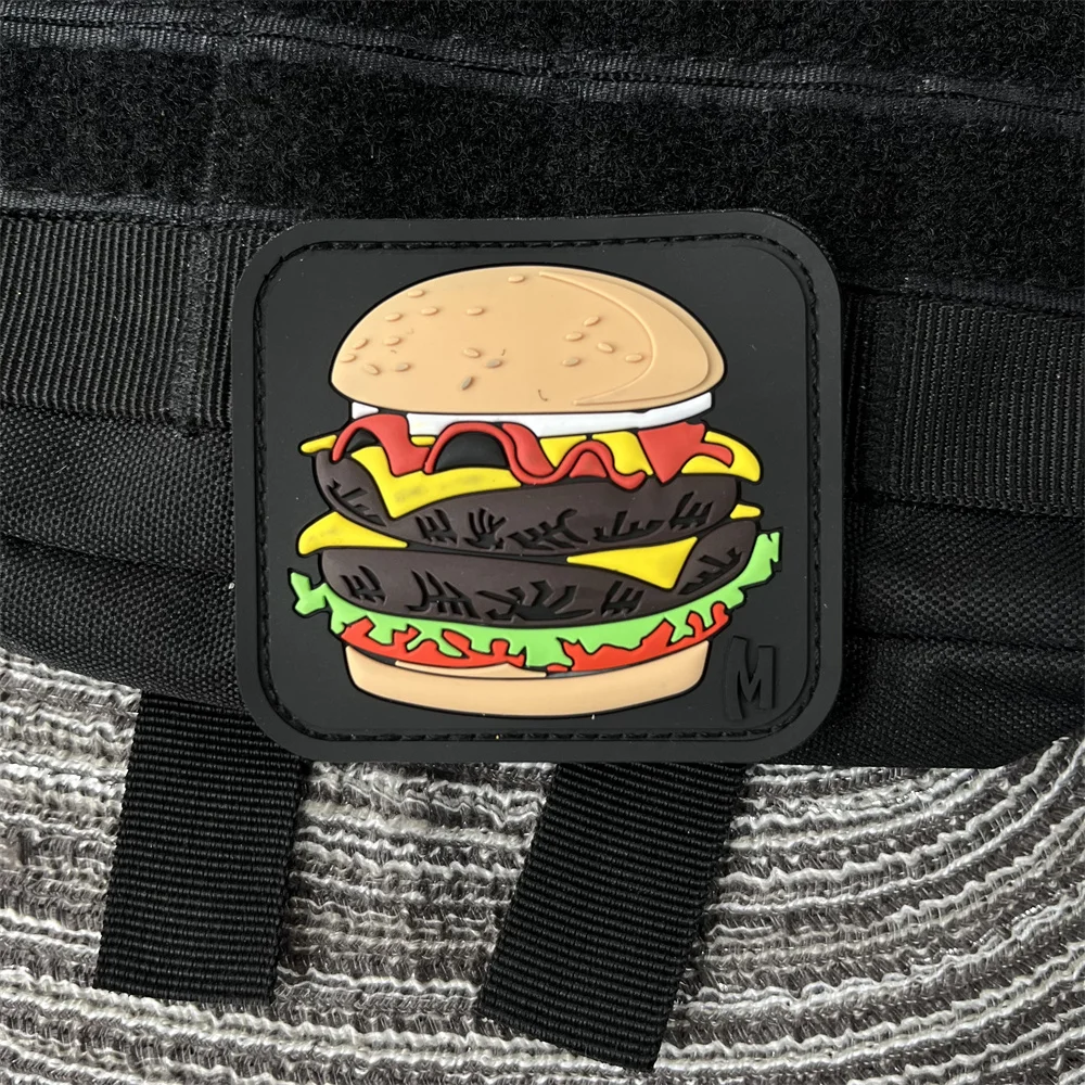 HAMAS Dagger Hamburger PVC Patch Sticker on Clothes Tactical Military Backpack Badges Hook and Loop Patches Outdoor Wappen