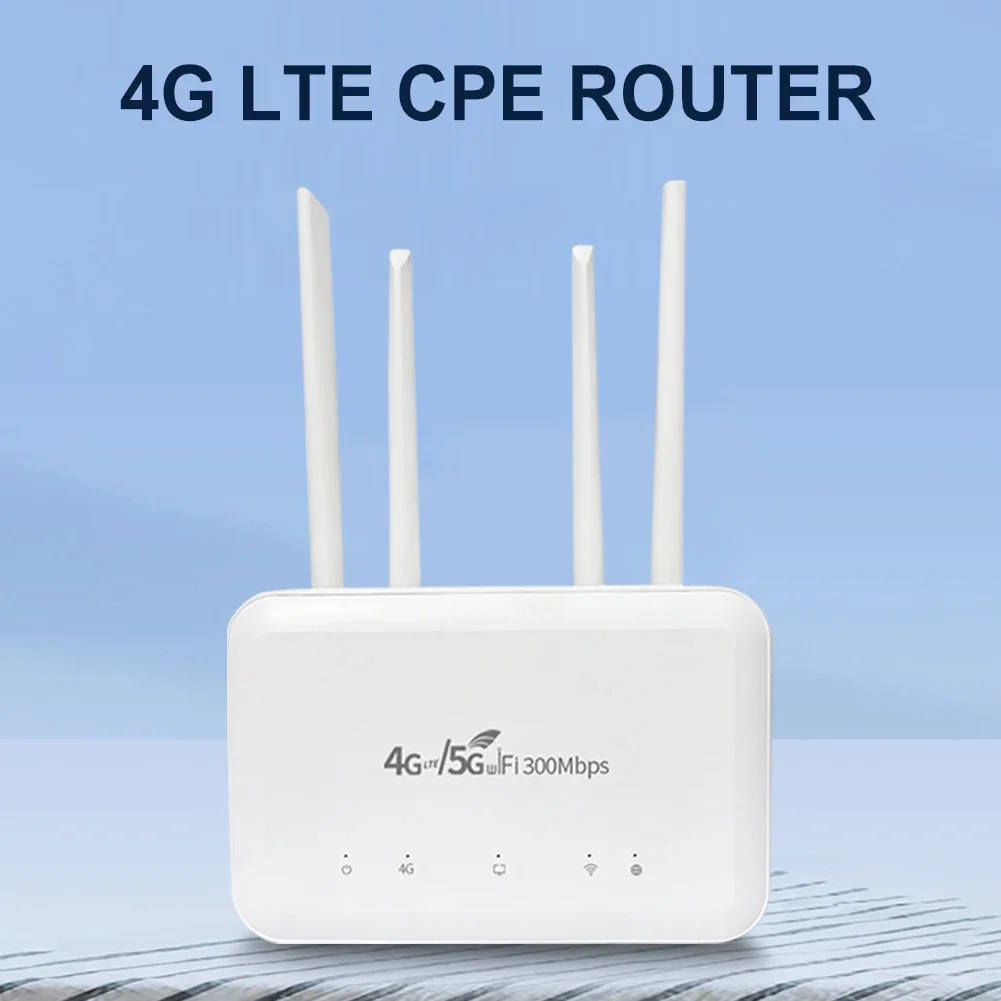 4G LTE WiFi Router Wi-Fi Hotspot with SIM Card Slot 300Mbps Wireless Mobile WiFi Hotspot Routers DNS VPN High Gain Antennas