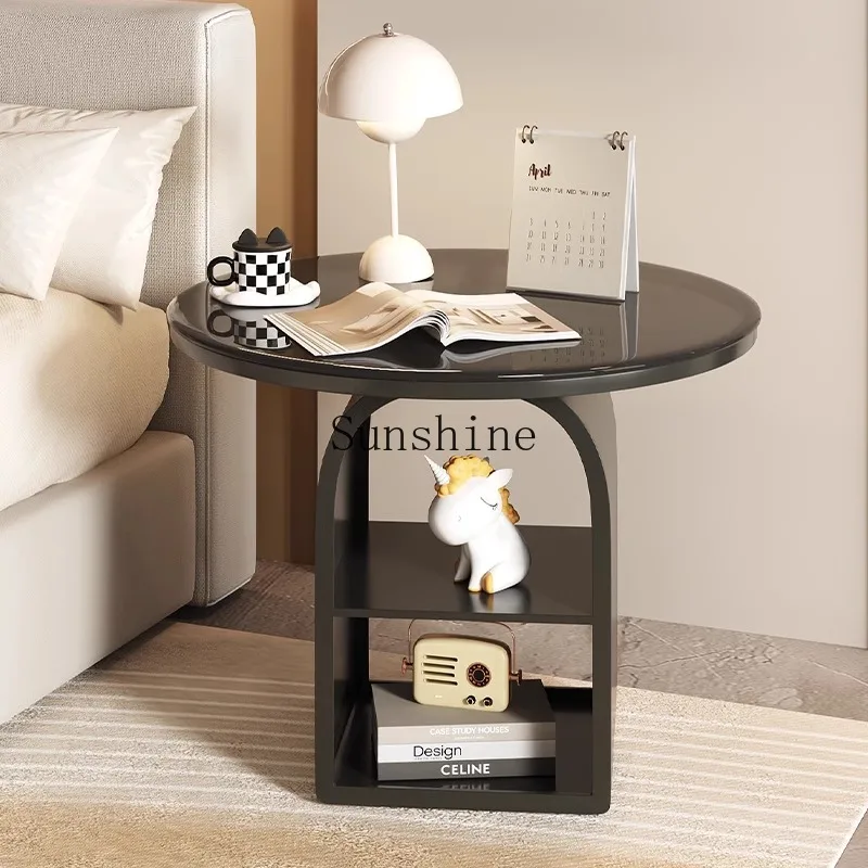 

A few wrought iron bedside tables by the sofa, modern simple shelves