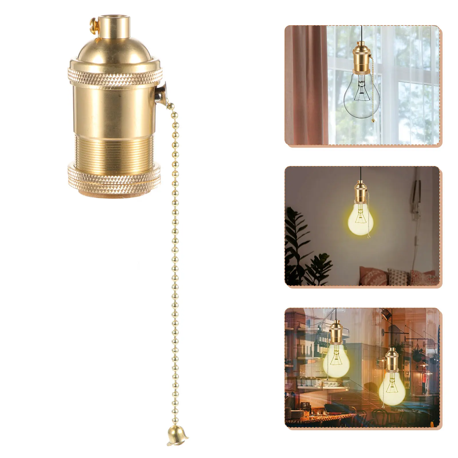 

Патрон для лампы E27 с винтовым креплением, медный, золотистый, в стиле ретро, для ламп Эдисона, стильный, простой дизайн, для дома, магазина, бара, кафе, потолка, стены