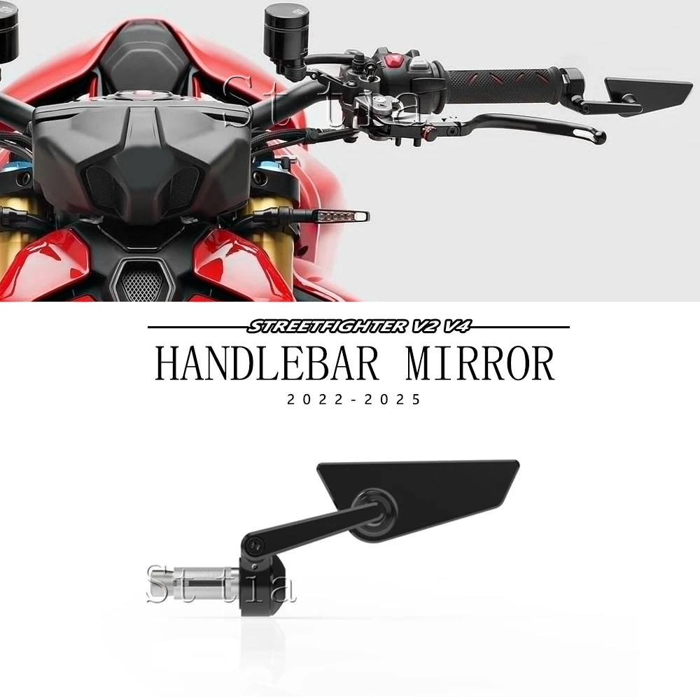 

Motorcycle Side Rearview Mirror Fit For Ducati Streetfighter V2 V4 2022-2025 STREETFIGHTER V4S V2S CNC Handle Bar End Mirror